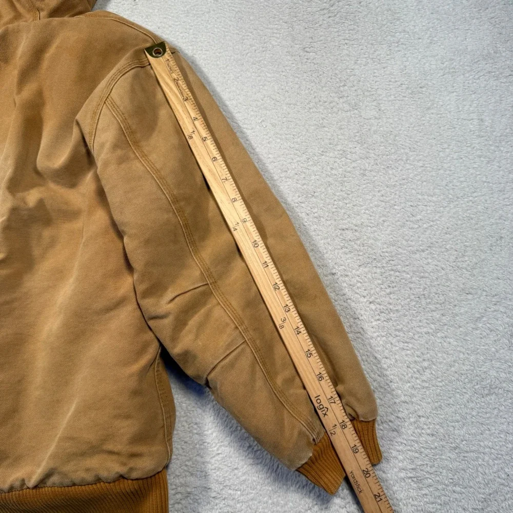 Carhartt Active Jacket Boys M 10-12 Brown Duck Canvas‎ Quilted Faded Distressed